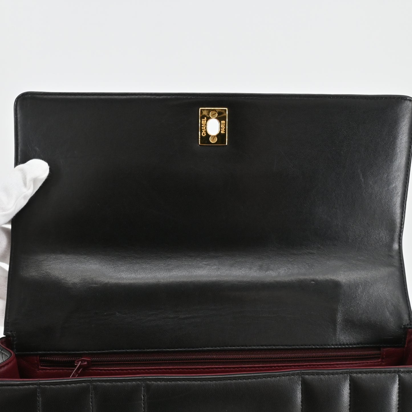 Lambskin Mademoiselle Handbag Black G Hardware 3rd Series