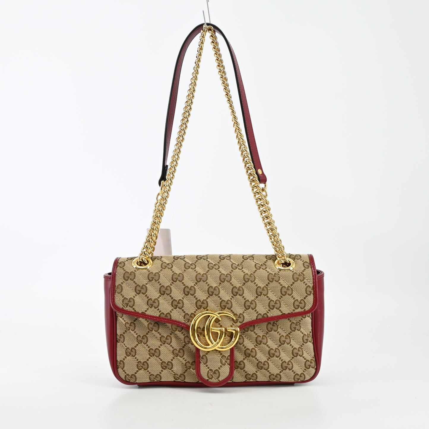 GG Canvas GG Marmont Chain Shoulder Bag Red