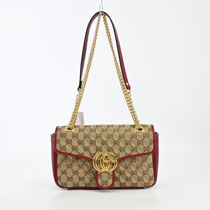 GG Canvas GG Marmont Chain Shoulder Bag Red