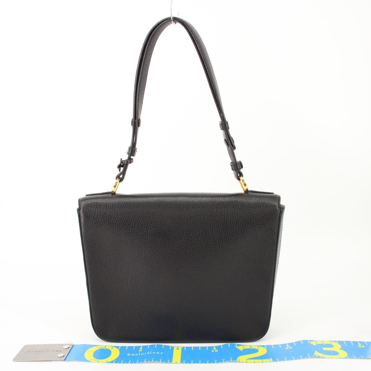 Leather one-shoulder bag in black