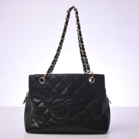 Caviar Chain Tote Black G Metal Fittings 13 Series