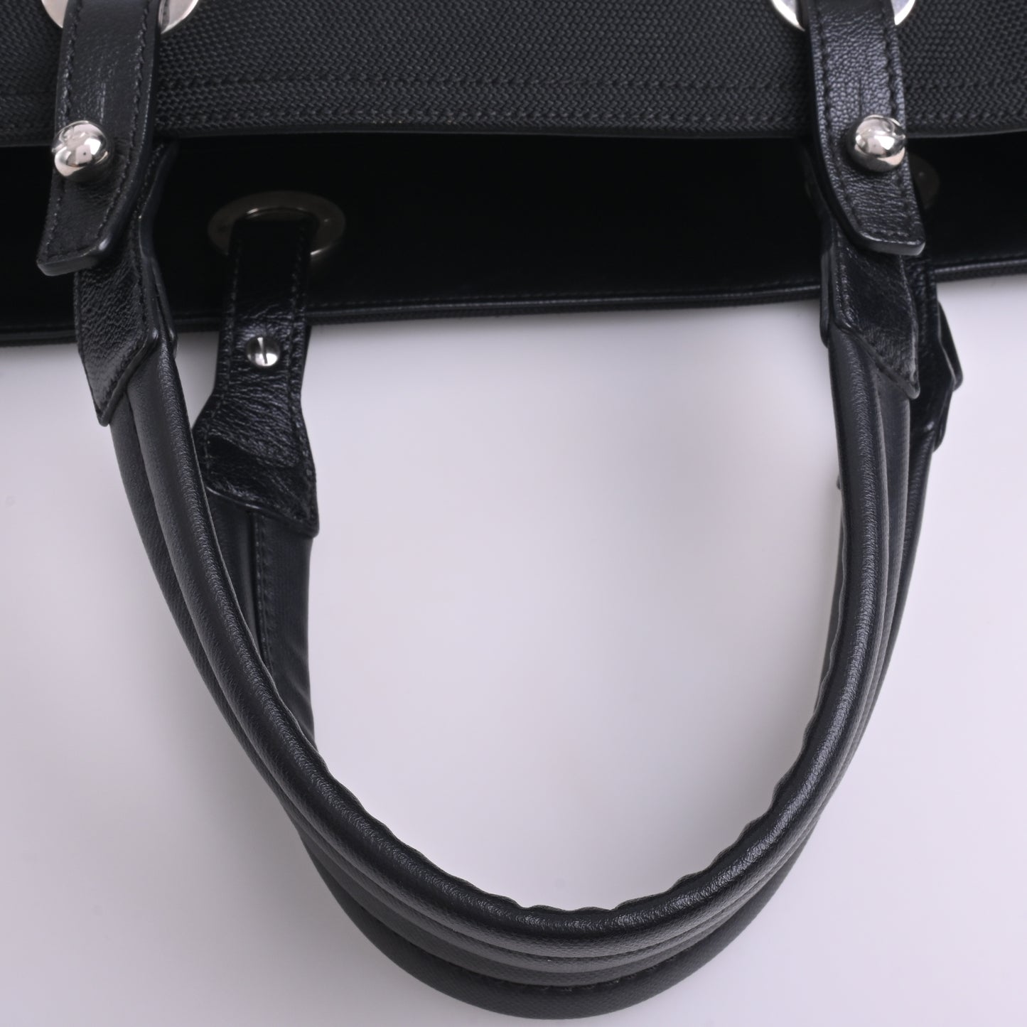 Canvas/Leather Bali Biarritz MM Tote Black Silver Hardware 17 Series