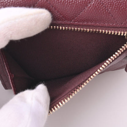 Caviar Tri-fold Wallet Bordeaux G Hardware 31 Series