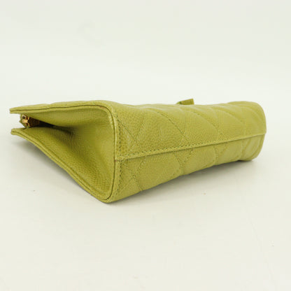 Caviar Skin Matelasse Waist Pouch G Metal Fittings Green Series 4