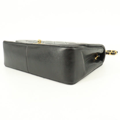 Diana Matelasse Chain Shoulder Bag in Lambskin, Black, G Hardware, Series  2