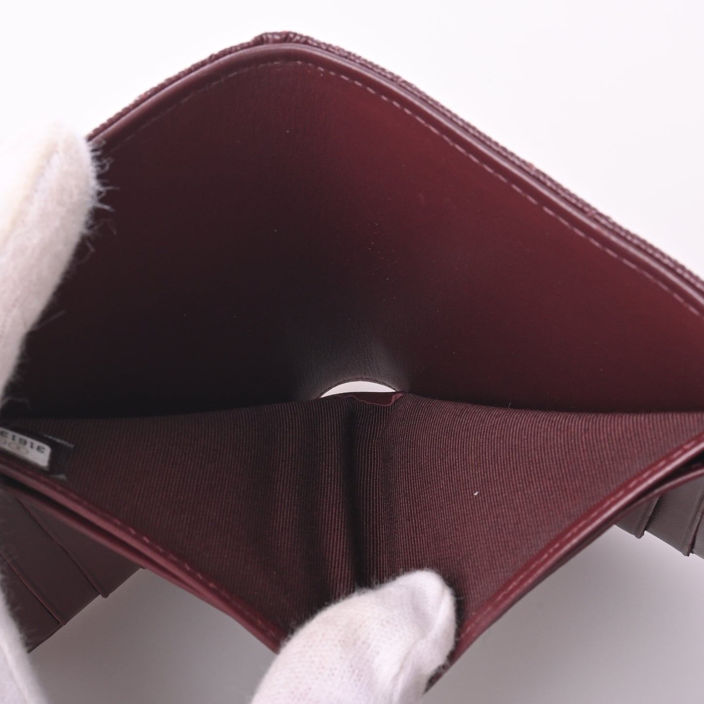 Caviar Tri-fold Wallet Bordeaux G Hardware 31 Series