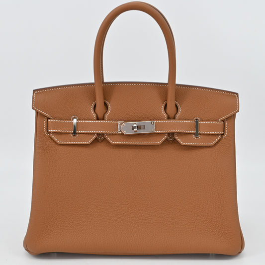 Birkin 30 Togo Gold Silver hardware Y stamp