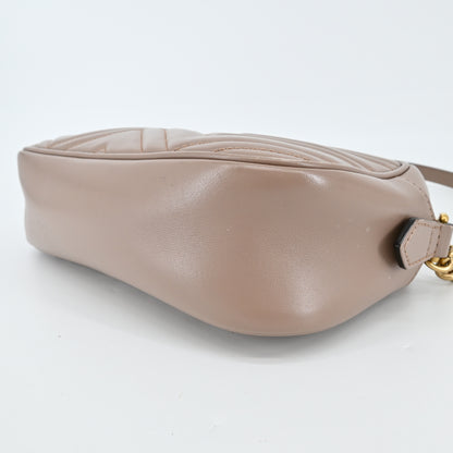 GG Marmont leather chain shoulder bag in pink beige