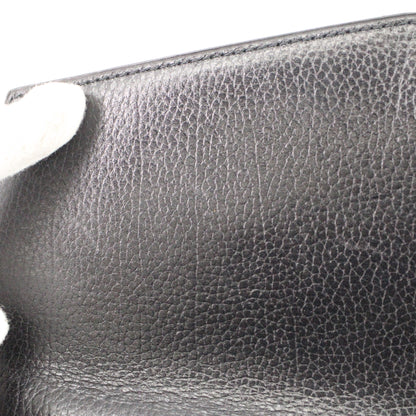 Leather one-shoulder bag in black