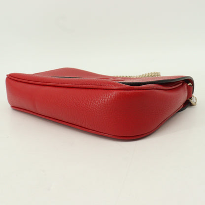 Leather Soho Shoulder Bag Red