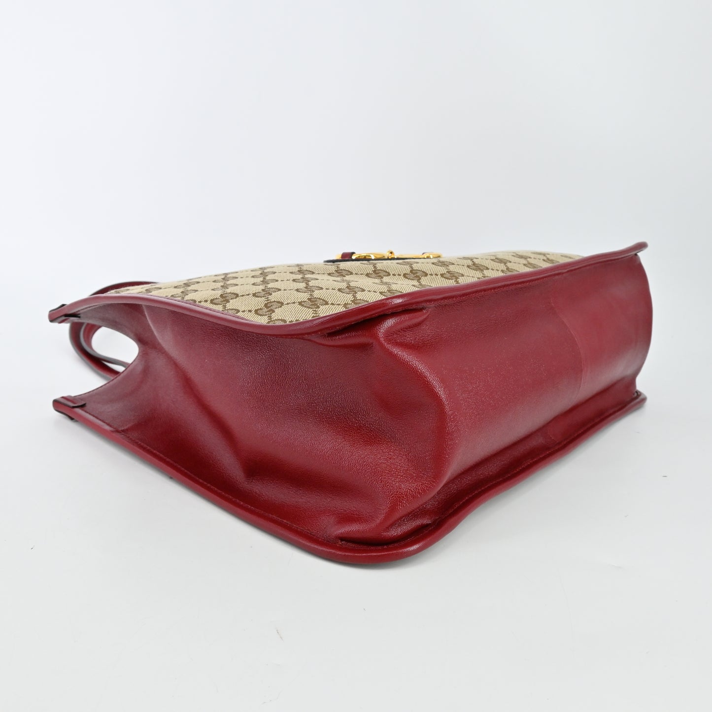 GG canvas horsebit tote in red