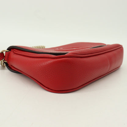 Leather Soho Shoulder Bag Red