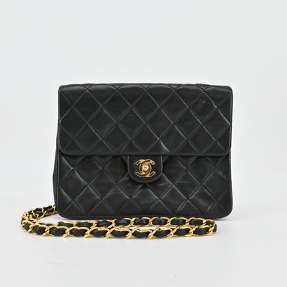 Lambskin Mini Matelasse Chain Shoulder Bag Black G Hardware 2nd Series