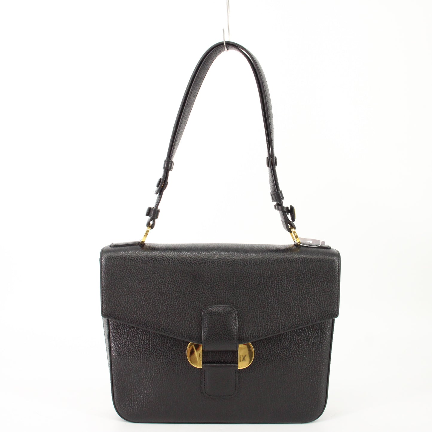 Leather one-shoulder bag in black