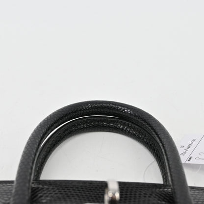 Lizard Birkin 25 Black Silver hardware □M engraved