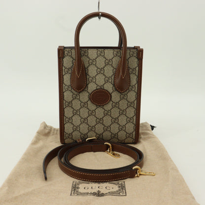 GG Supreme 2WAY Handbag Brown