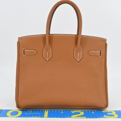 Togo Birkin 30 Gold Silver hardware K engraved