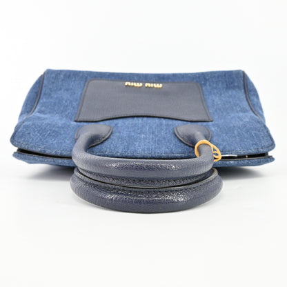 Denim Leather 2WAY Hand Navy