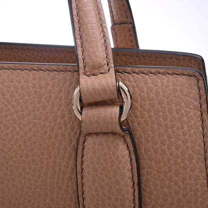 Soho Leather 2WAY Handbag Beige