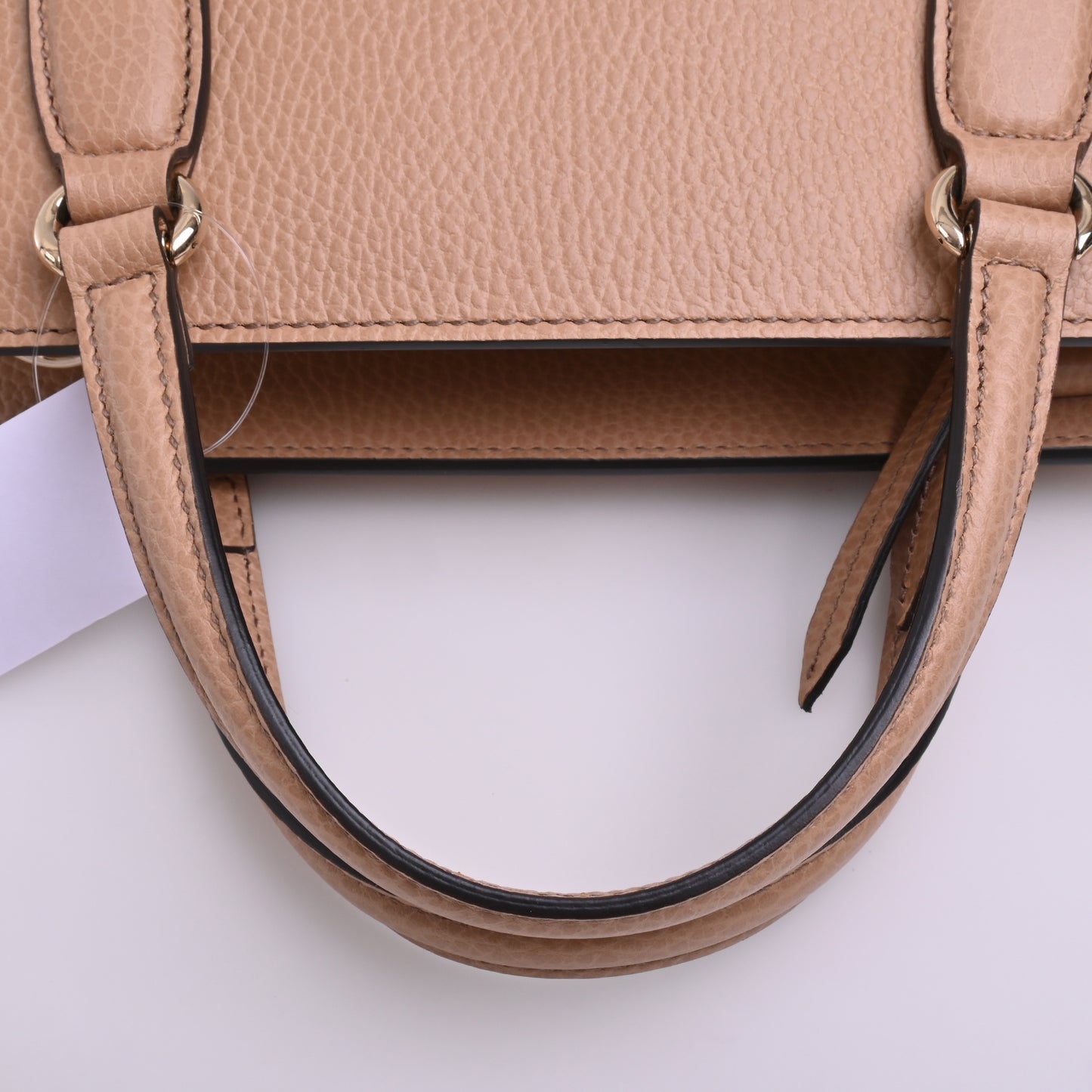 Soho Leather 2WAY Handbag Beige