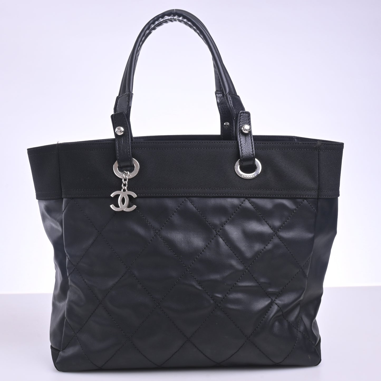 Canvas/Leather Bali Biarritz MM Tote Black Silver Hardware 17 Series