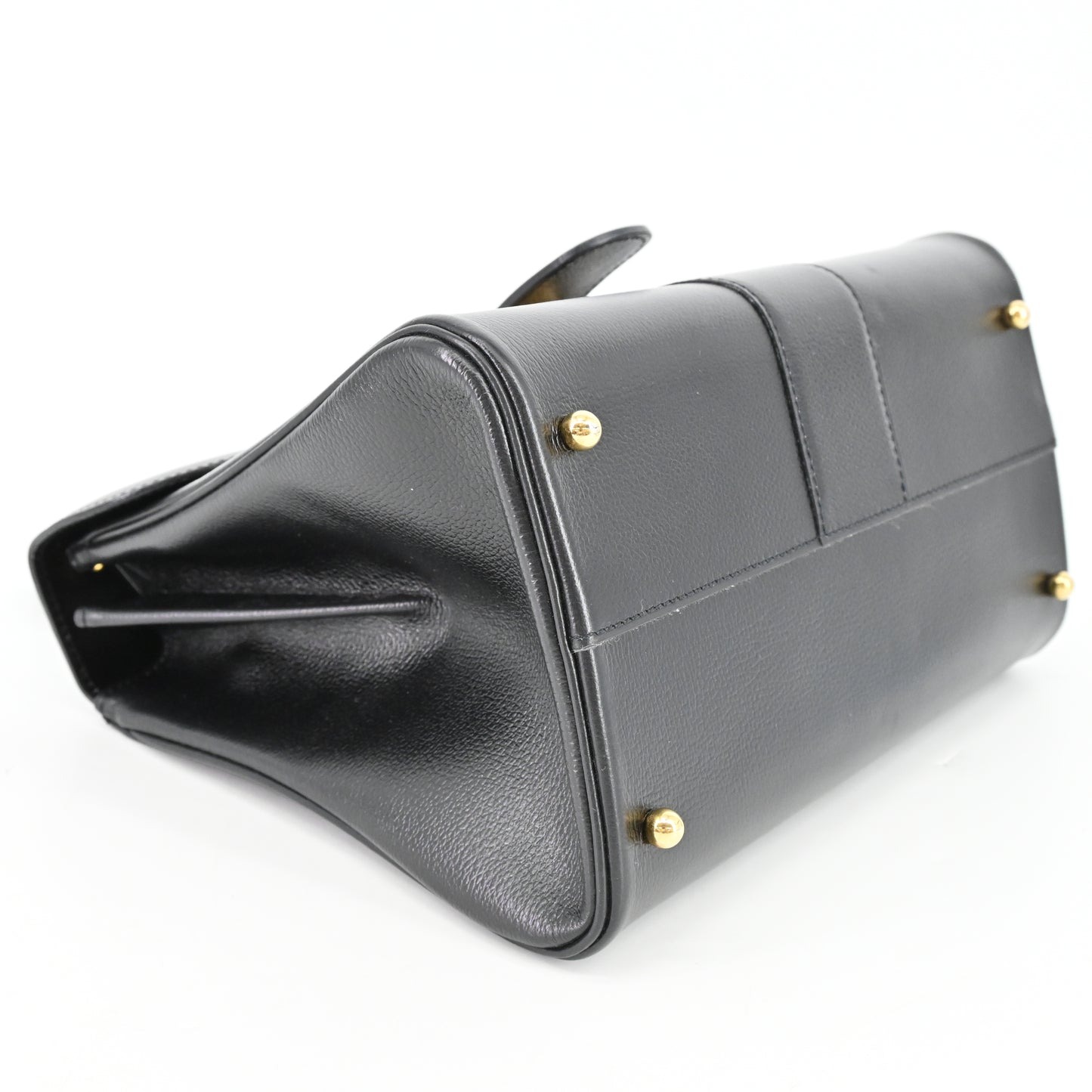 Leather Brillant PM Handbag Black