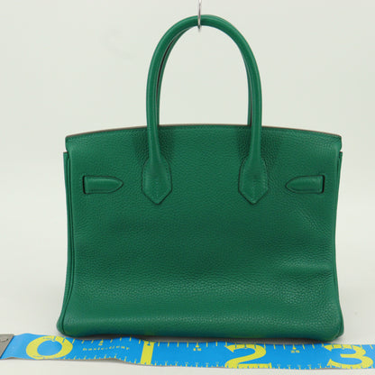 Taurillon Clemence Verso Birkin 30 Vert Vertigo x Veau Fonce SV hardware C stamp