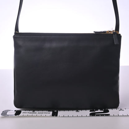 Leather Trio Large Shoulder Bag Black