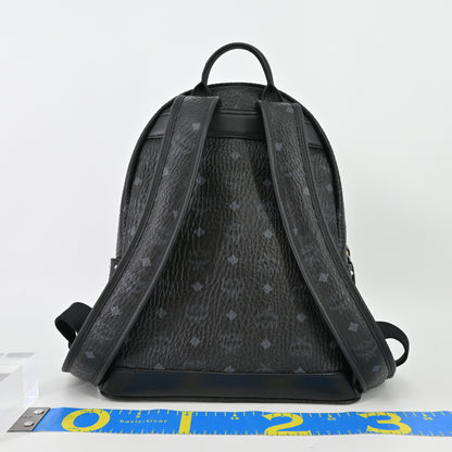 Leather studded backpack in black