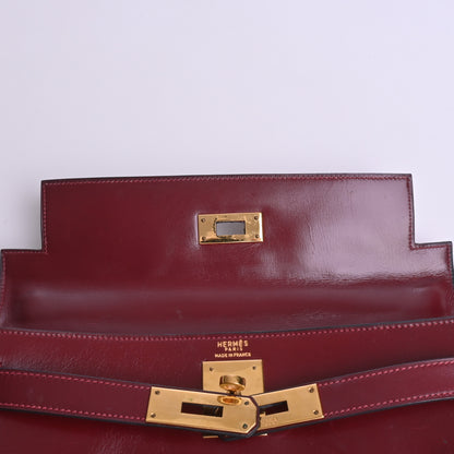 Calf Kelly 28 Hand Bordeaux G hardware ◯E stamp