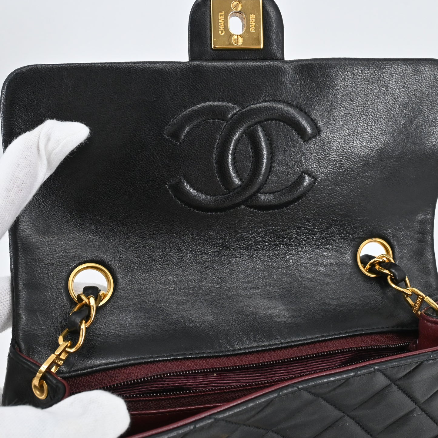 Lambskin Mini Matelasse Chain Shoulder Bag Black G Hardware 2nd Series