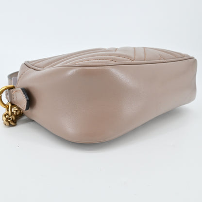 GG Marmont leather chain shoulder bag in pink beige