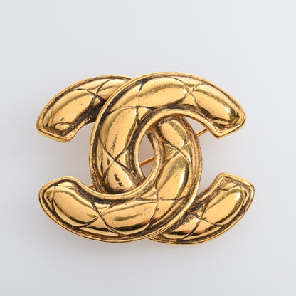 Coco Mark Matelasse Brooch GP Gold