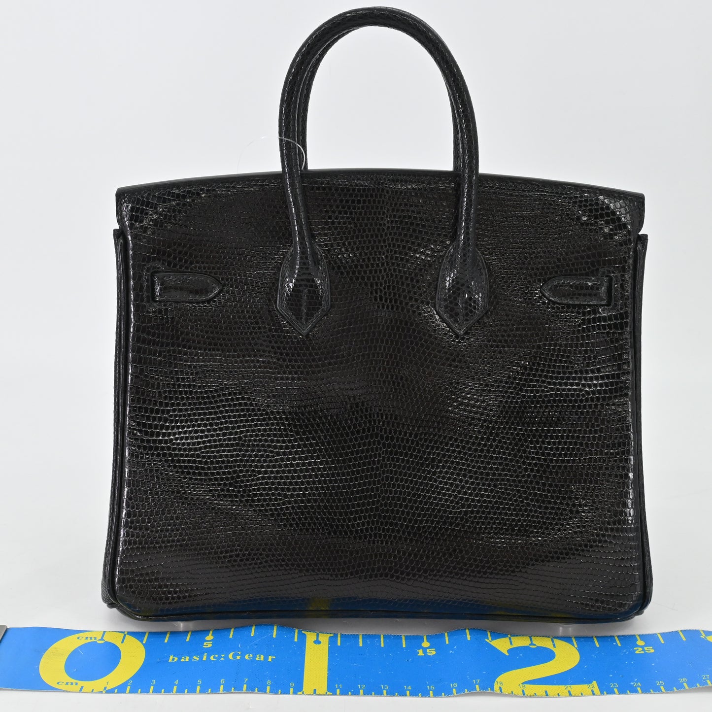 Lizard Birkin 25 Black Silver hardware □M engraved