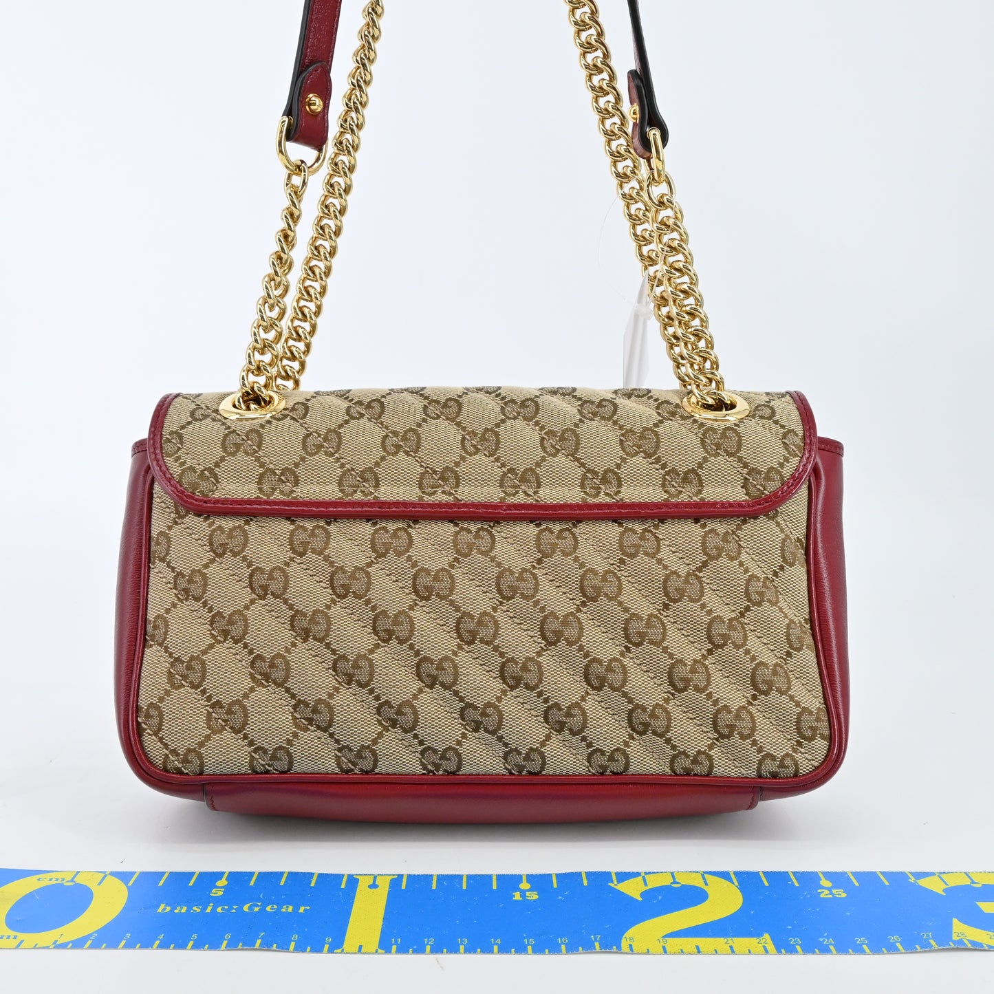 GG Canvas GG Marmont Chain Shoulder Bag Red