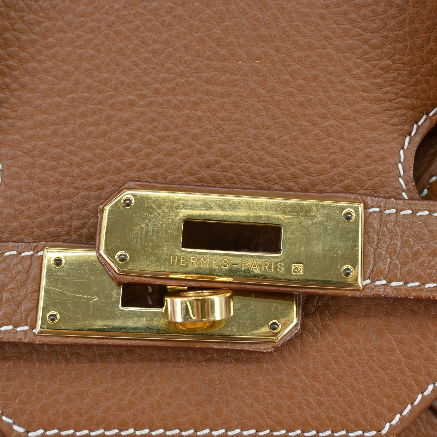 Birkin 35 Togo Gold G hardware C engraved