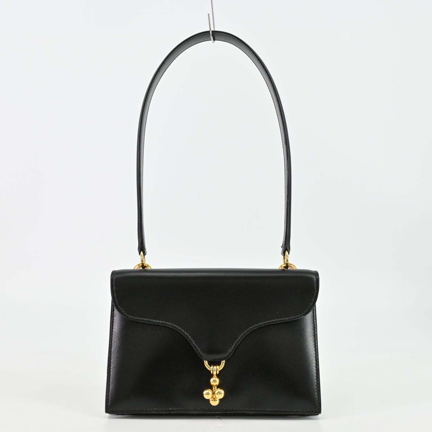 Box calf handbag with G hardware