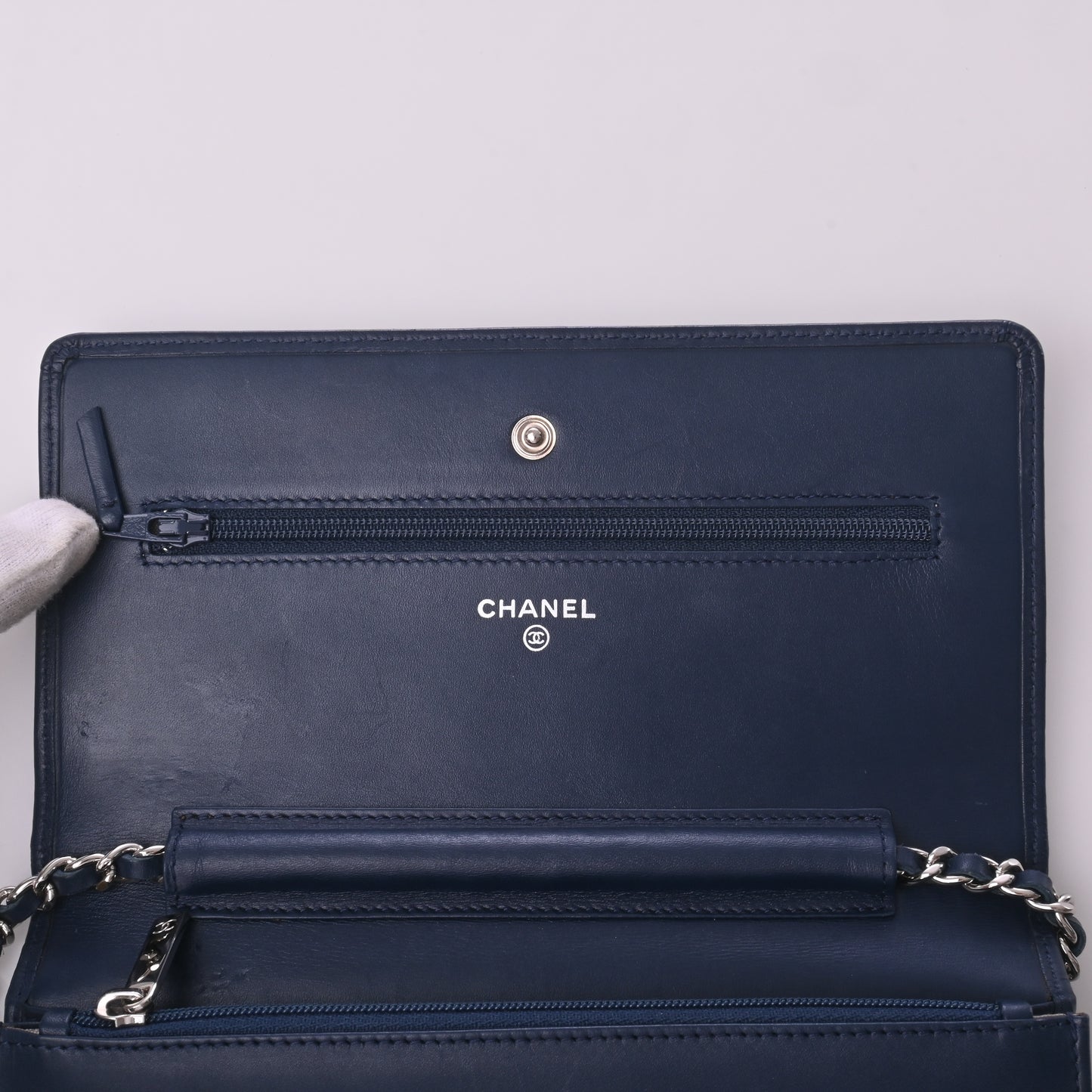 Cambon Chain Wallet Blue Silver Hardware 13 Series