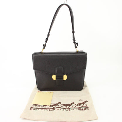 Leather one-shoulder bag in black