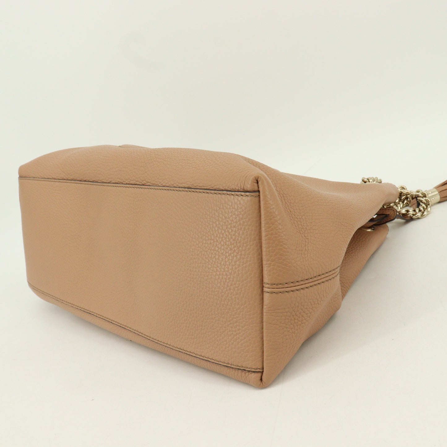 Leather Soho Tote Bag in Beige