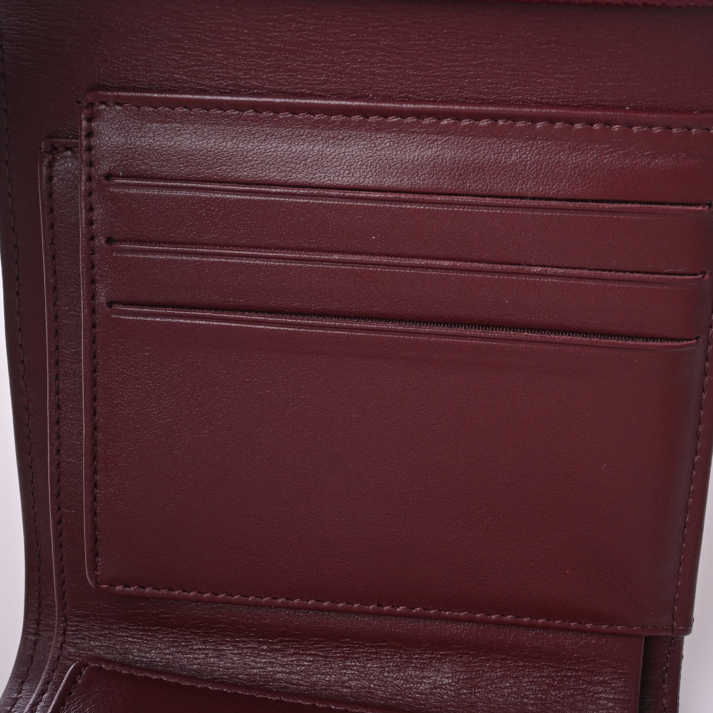 Caviar Tri-fold Wallet Bordeaux G Hardware 31 Series