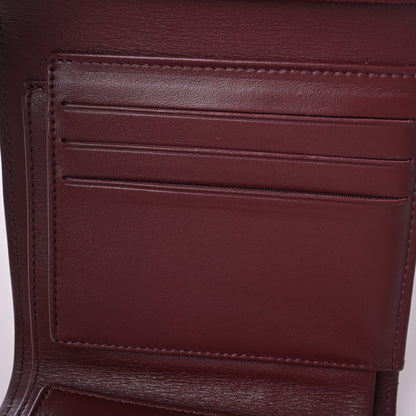 Caviar Tri-fold Wallet Bordeaux G Hardware 31 Series