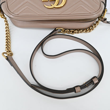 GG Marmont leather chain shoulder bag in pink beige