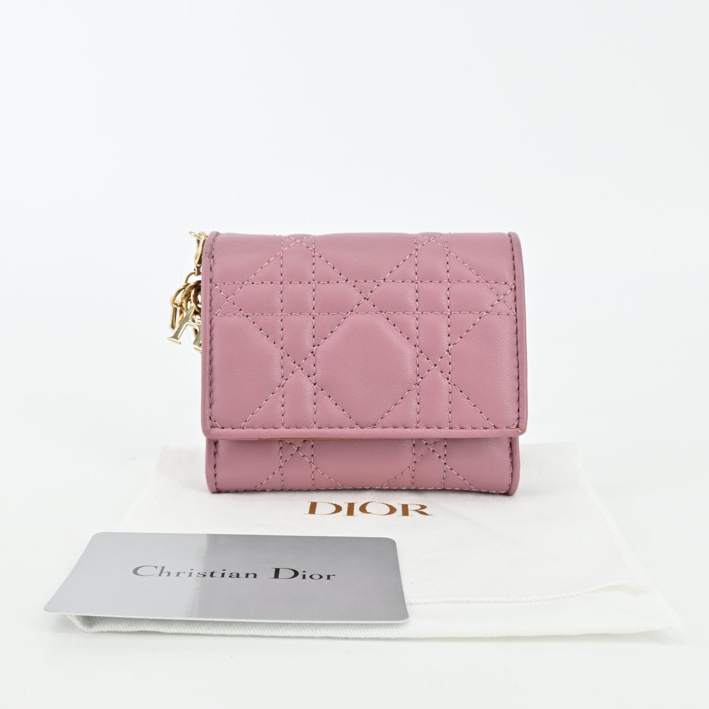 Lady Dior Lotus Wallet in Leather Cannage Pink