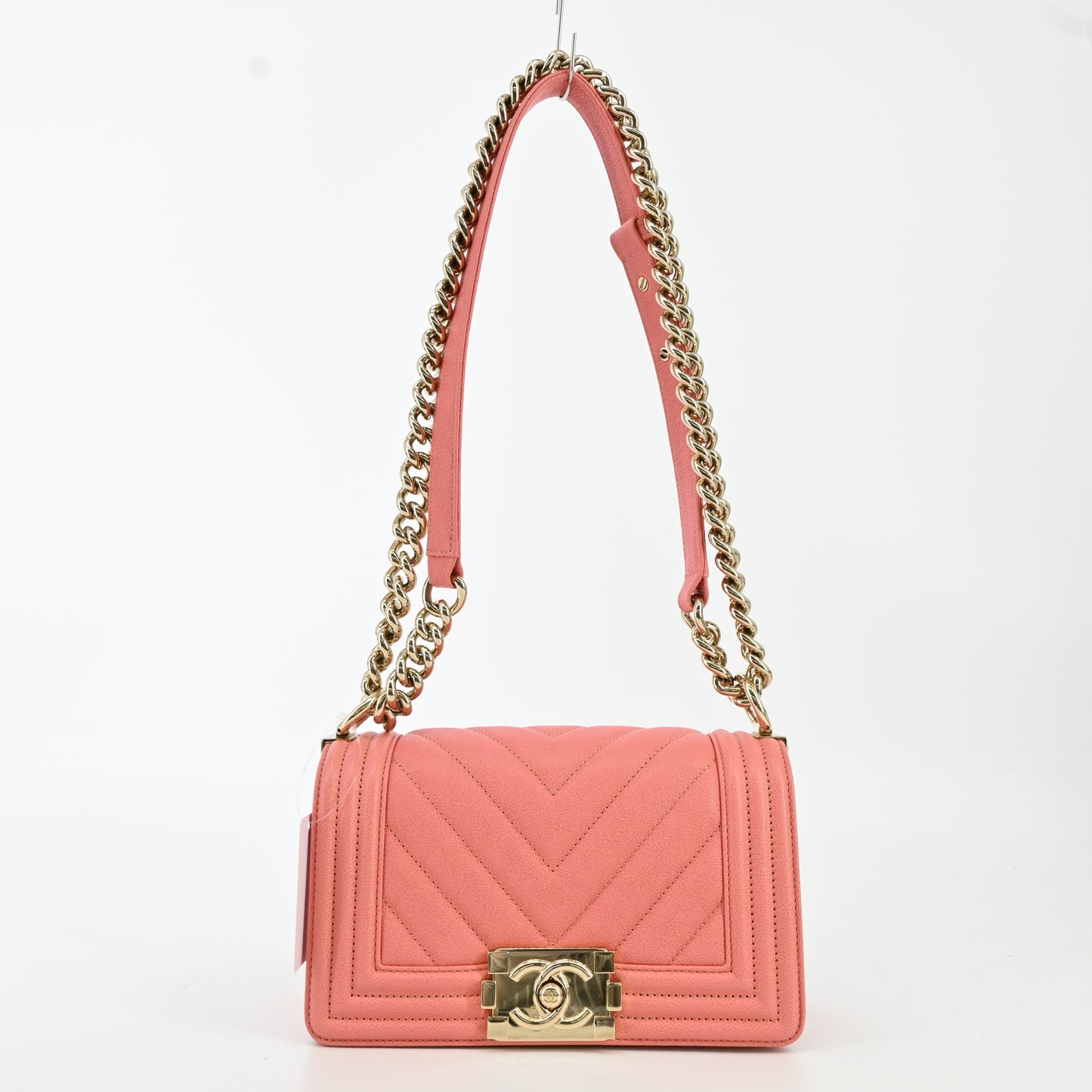 Caviar Skin Matelasse Boy Chanel Chain Shoulder Bag G Metal Fitting Pink 30s