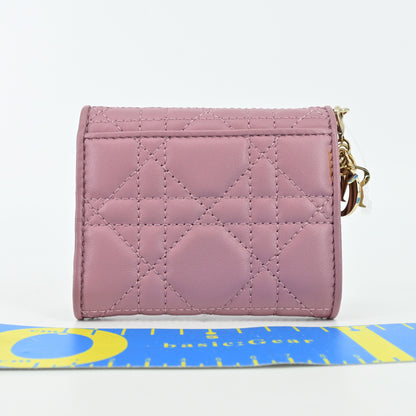 Lady Dior Lotus Wallet in Leather Cannage Pink