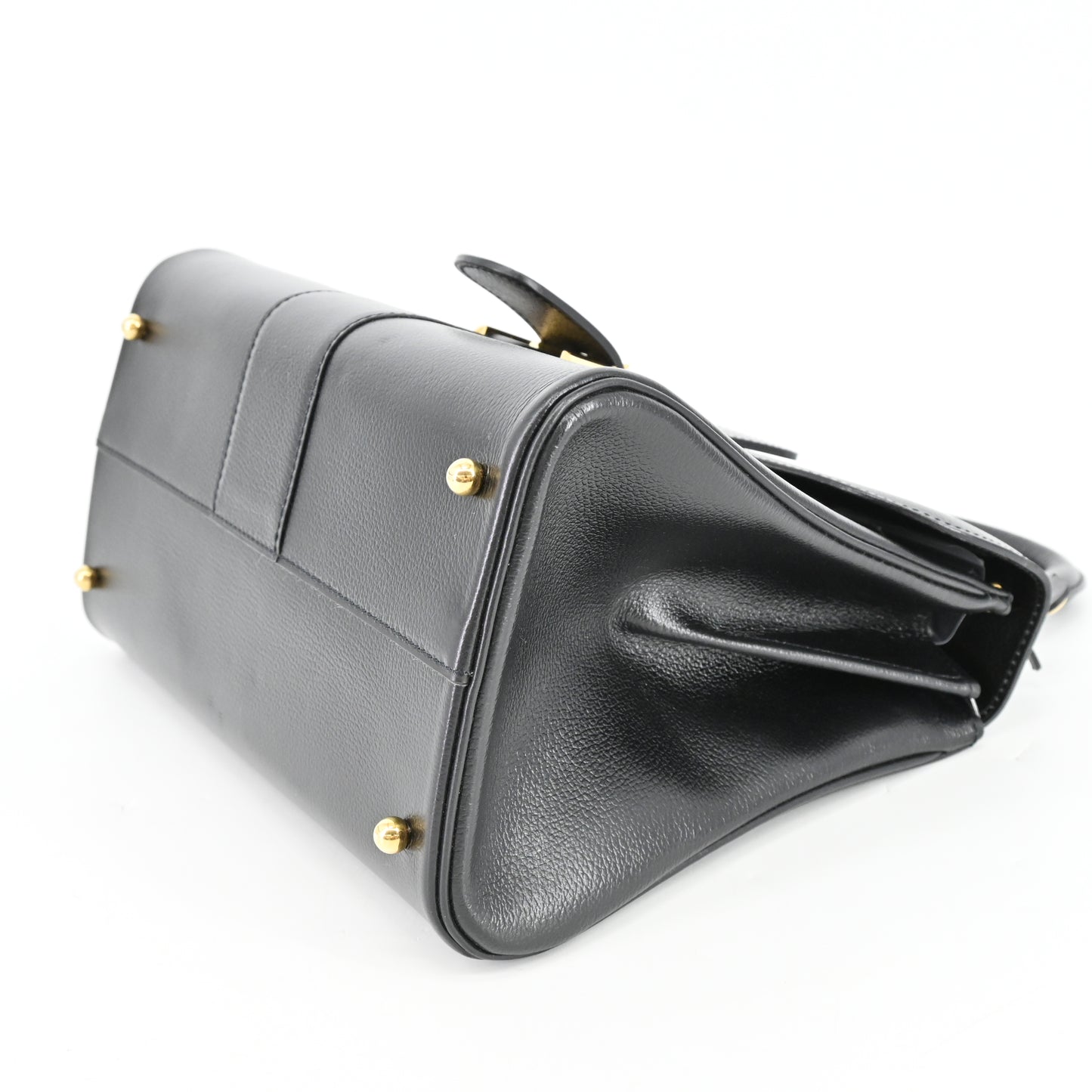 Leather Brillant PM Handbag Black