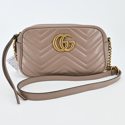 GG Marmont leather chain shoulder bag in pink beige