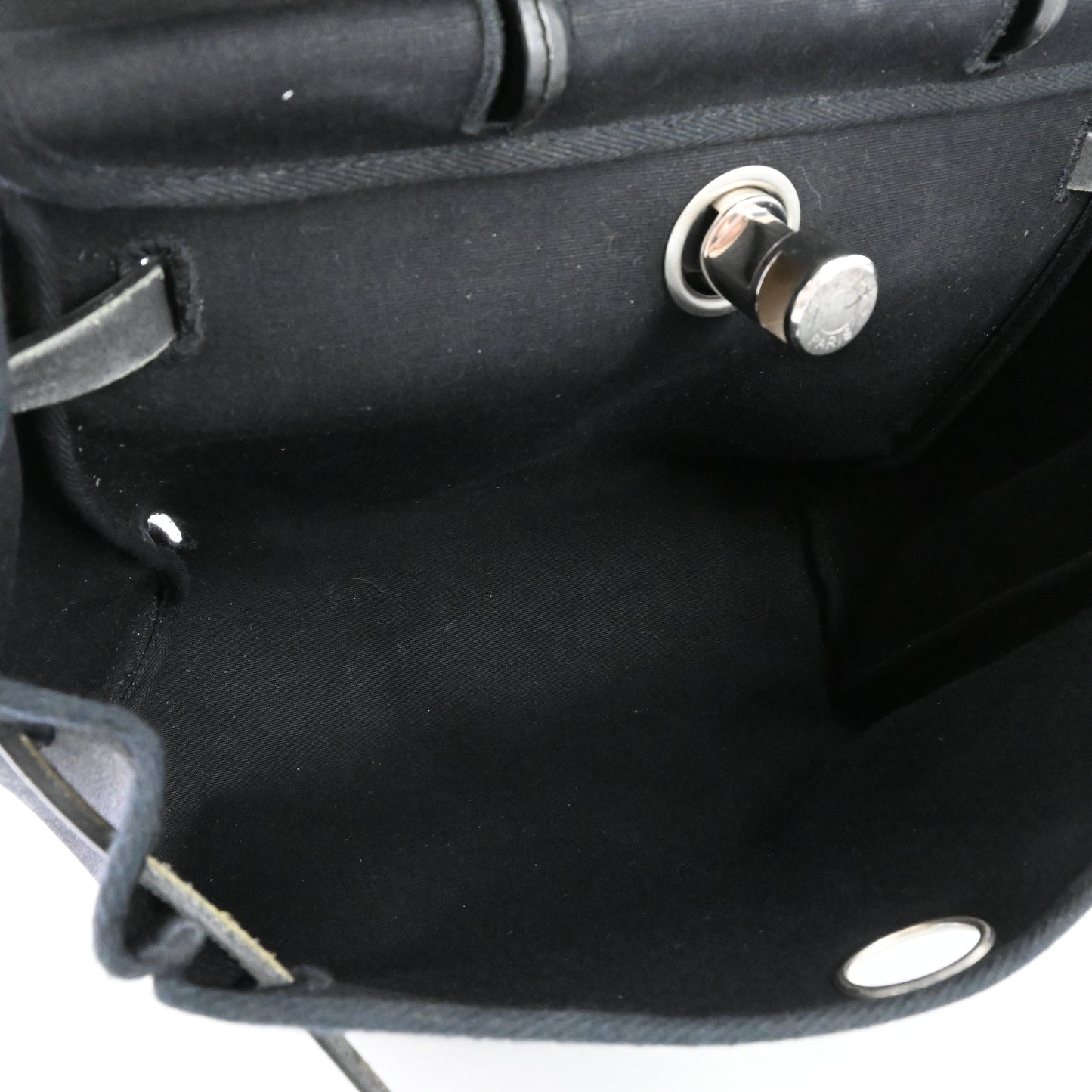 Toile Officier Airbag 2WAY Handbag Black SV Metal Fittings □I Engraved