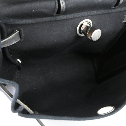 Toile Officier Airbag 2WAY Handbag Black SV Metal Fittings □I Engraved